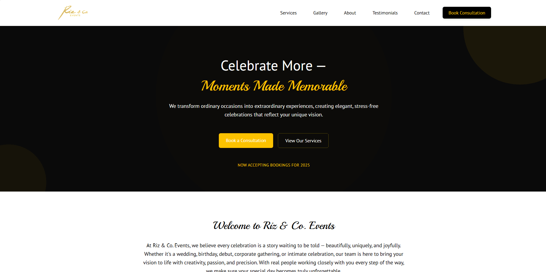 Riz & Co. Events preview